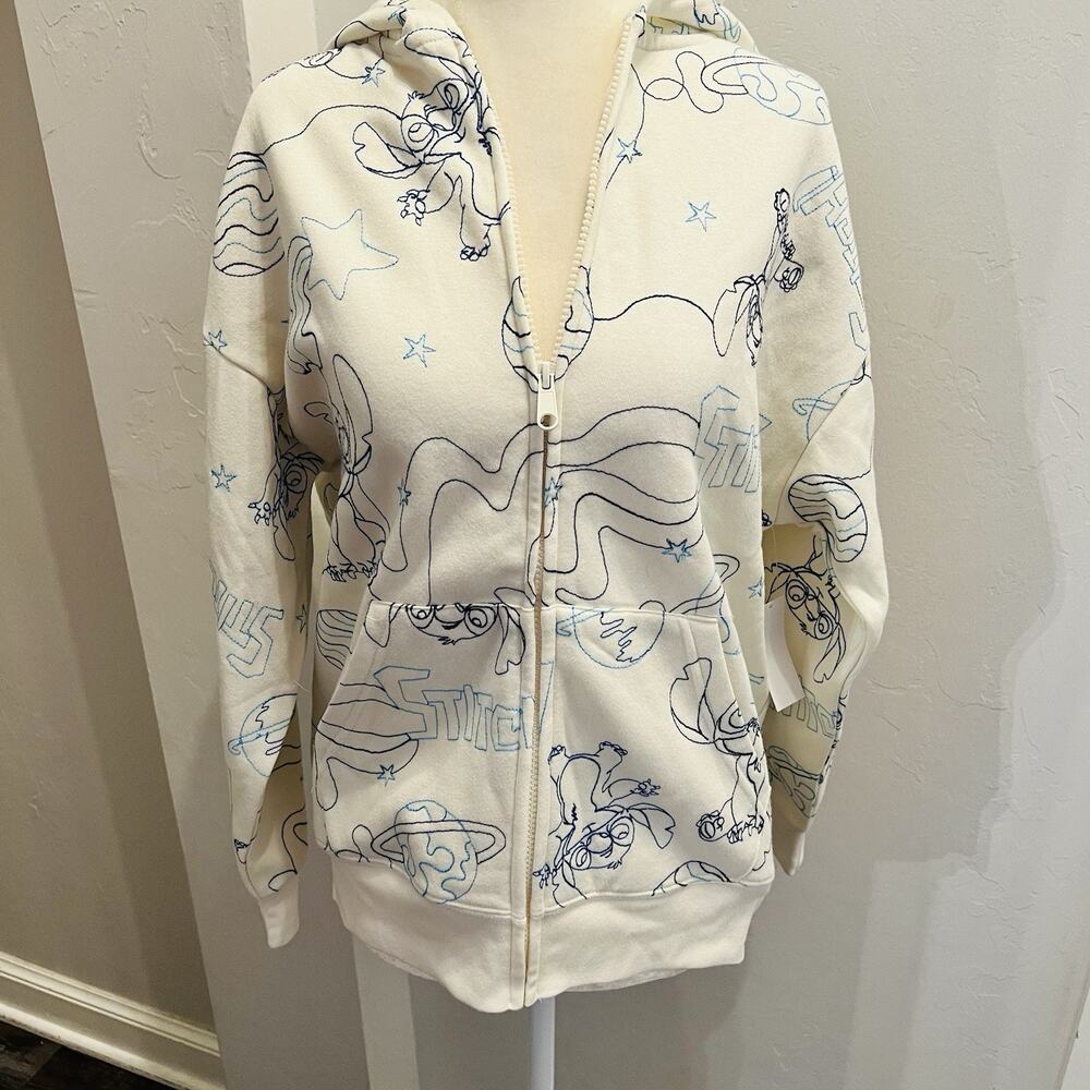 Disney Stitch Embroidered Hoodie Jacket Size XXL (A0129)